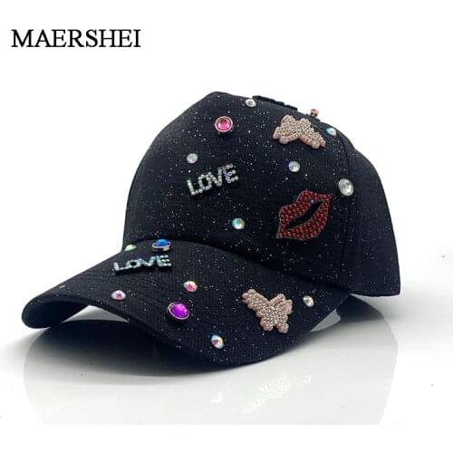 2020 Sequins Rhinestones Baseball Cap For Women Summer Visor Hat Girls Sanpback Hip hop hat Gorras Casquette Bones rebound cap