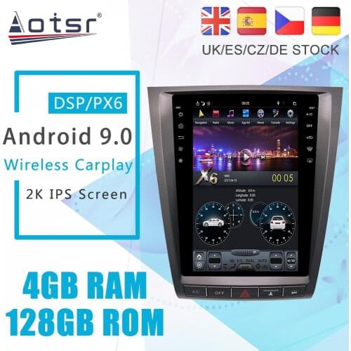 Android 9.0 128G PX6 Tesla Styel For Lexus GS 3 300 350 400 430 450H 460 2004+ Radio Stereo Car Multimedia Player GPS Navigation