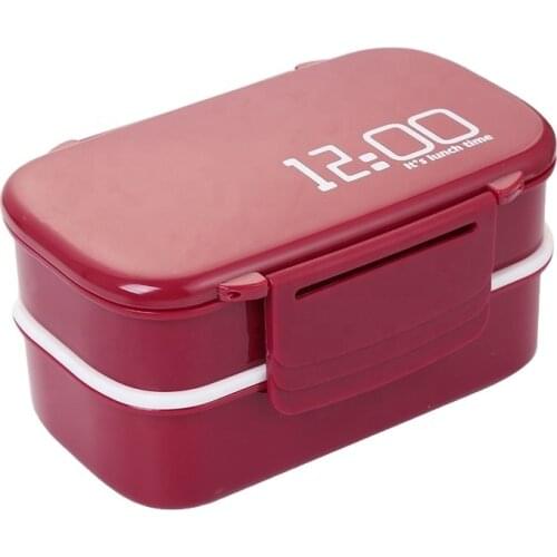 Large Capacity Double Layer Plastic Lunch Box Microwave Oven Bento Box Lunchbox BPA Free Kitchen Food Container