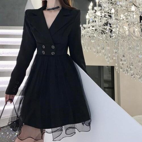 Elegant Women Blazer Mini Dress Long Sleeve Fashion Office Lady Slim A Line Dresses Chic Korean Spring Fall Vestidos