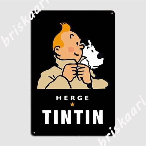 Herge Tintin Metal Signs Cinema Kitchen Funny Garage Club Poster Tin sign Posters