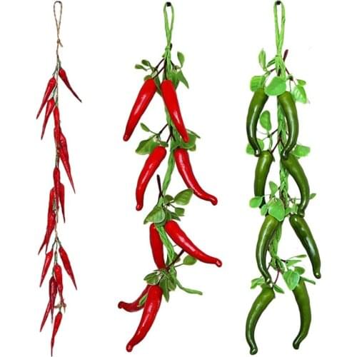 Artificial Simulation Vegetable Pepper String Fake Vegetables Lifelike Decorative for Restaurant Hotel Home Garden