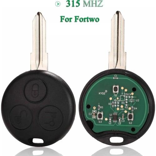 Bilchave 5pcs For Mercedes Benz Key Smart Fortwo 450 Forfour Roadster Chiave FOB 3 Buttons 433Mhz Smart Remote Car Key