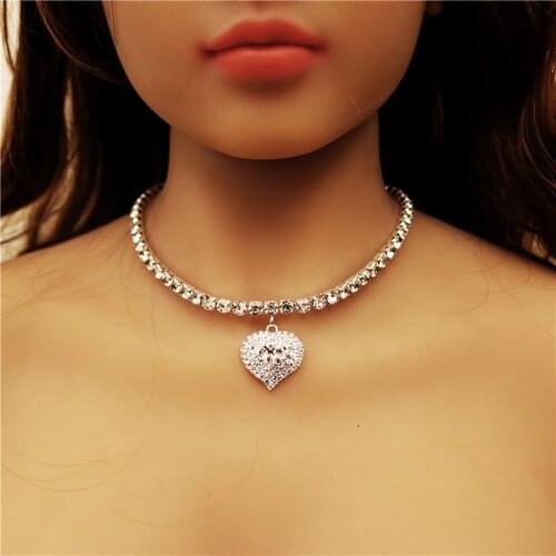 Fashion Necklaces Pendants Women Heart Water Drop Rhinestone Zircon Necklace Bridal Wedding Engagement Accessories Colar