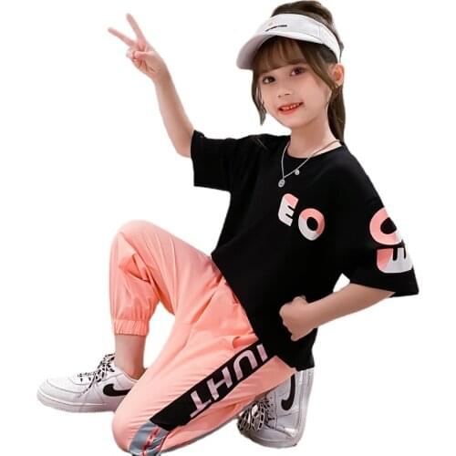 Girls Sets T Shirt +seven-point Pants Set Girls Summer Fashion Set Wholesale Summer Style Toddler Sport Clothes Sets Tracksuits