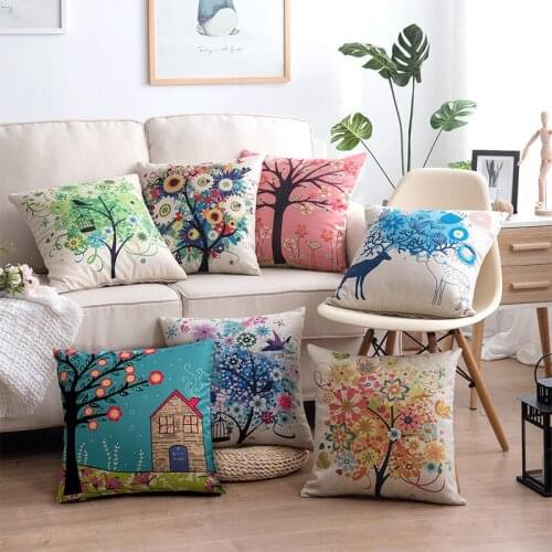 Plants Flower Square Pillowcase Cushion Covers 45x45cm Home Sofa Bedroom Decoration Throw Pillow Cover Chair Car Cushions