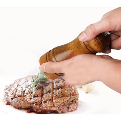 8 inches Creative Kitchen Tool Wooden Salt & Pepper Grinders Salt And Pepper & Spice Grinders Mills Manual Pepper Mill 10260E