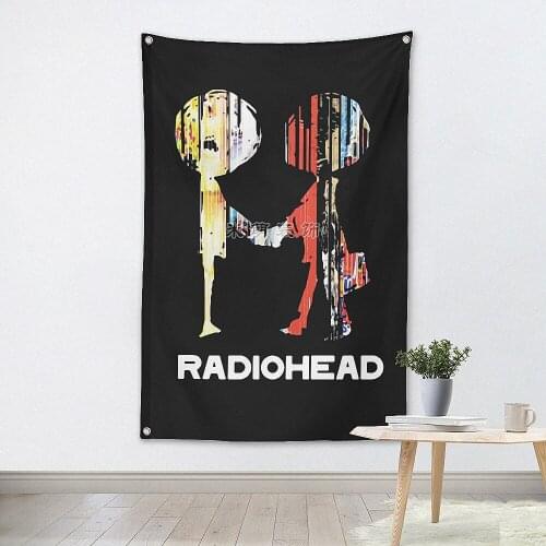 Metal Music Stickers Rock Band Poster Four Holes Banners Wall Flags Tapestry Cloth Art Bar Cafe Hotel Theme Background Decor D4