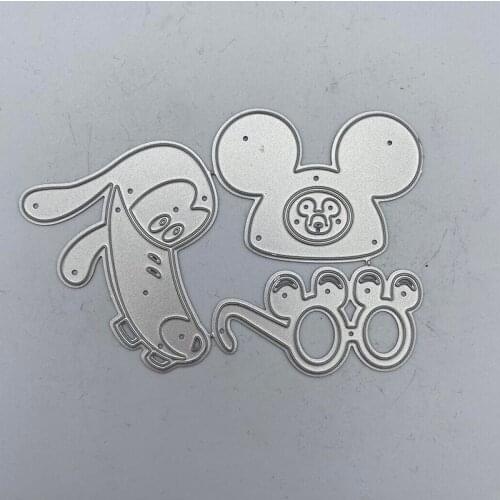 Metal Cutting Dies Glasses Dog Stencil DIY Scrapbook Paper Photo Album Craft Template Dies