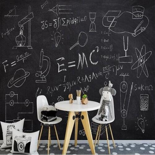 Milofi custom 3D wallpaper mural hand-painted cartoon blackboard newspaper ship background wall decoration painting wallpaper