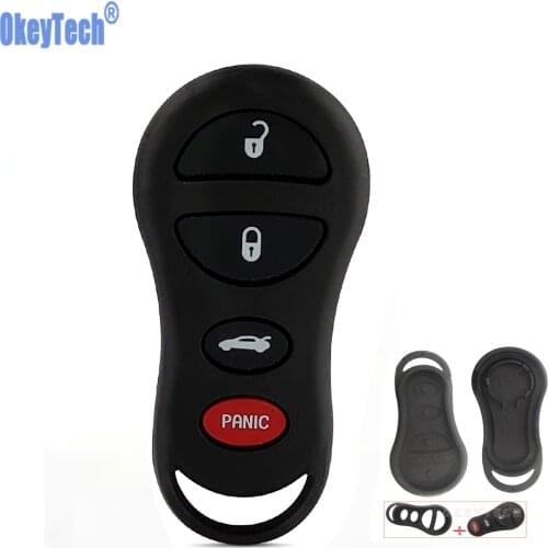 OkeyTech 4 Buttons Remote Key Shell Fob For Jeep Liberty Dodge Stratus Viper For Chrysler Sebring Concorde Keyless Entry Case