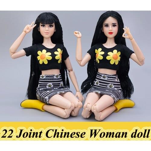 Original Chinese Women Doll Mengfan / 1/6 BJD Baby Dolls Accessories 30cm Moveable Body Dolls with Clothes Girls Toys