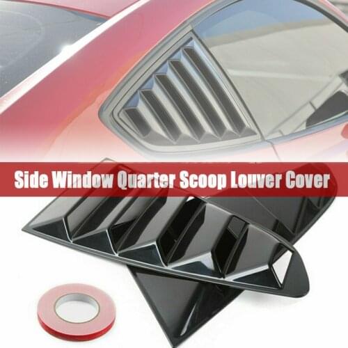Car GT Side Vent Window Quarter Scoop Louver Primer Cover Trim For Ford Mustang 2015-2018