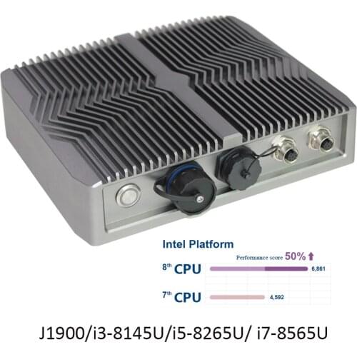 8th CPU Intel Core i5 8265U i7 8565U Mini PC fanless industrial Desktop Computer with Windows 10/Linux waterproof ip69k