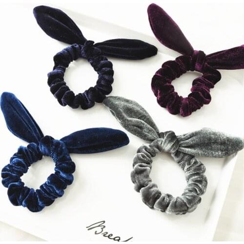 Girls/Women Bunny Ear Hair Scrunchie Knot Bow Hair Band Hair tie Bows Rabbit Ear Elastic Ponytail Holder Elastic Bands Hair bow