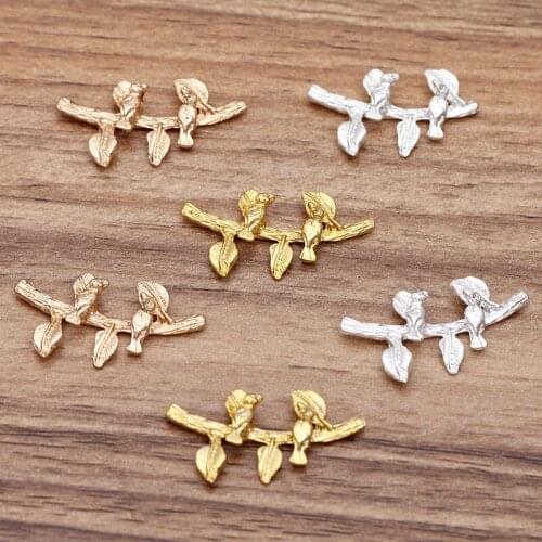 100 Pieces/Lot 16x29mm Flower Branch Alloy Materia Embellishment Diy Jewelry Accessories