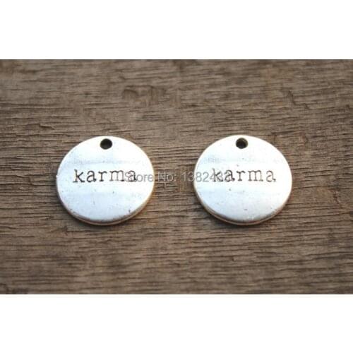 15pcs--Karma Charm,Antique Tibetan Silver karma Pendants/Charms, DIY Supplies, Jewelry Making,19mm