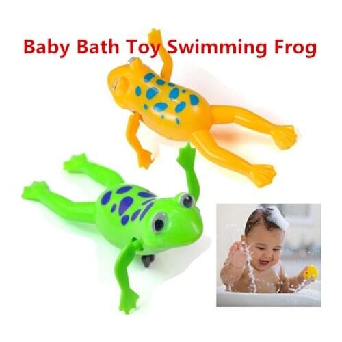 2020 New Baby Kids Bath Toy Clockwork Wind Up Plastic Swimming Frog Battery Operated Pool Bath for Kids Baby