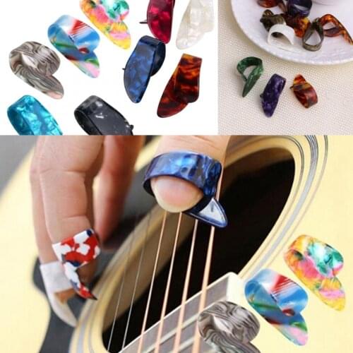 2020 New 4pcs/Set Guitar Plectrums Sheath For Acoustic Electric Bass Guitar Wholesale Random Color Thumb Finger Guitar Picks