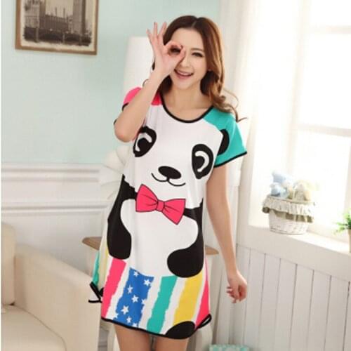 2021 Spring And Summer Women Short-sleeved Nightgown New Female Cartoon Tracksuit Clearance Free Shipping