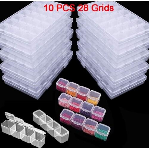 28 Lattices Diamond Embroidery Accessories Rhinestones Storage Box Diamond Painting Tools Boxes Cross Stitch Storage Organizer