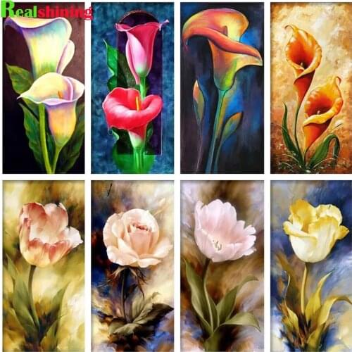 DIY Diamond Painting Abstract Corlorful Tulip Flowers diamond Embroidery 5d mosaic Diamond hand needlework Corridor Decor N1735