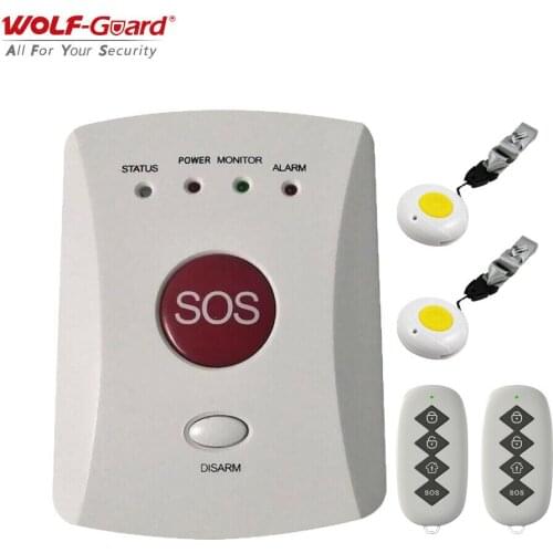 Wolf-Guard Wireless GSM SMS SOS Button Panel One Key Alarming Elder Children Emergency Remote for Home Alarm Security System