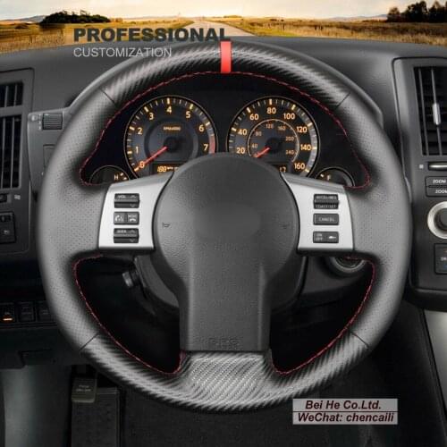 DIY Hand Stitching PU Carbon Fiber Black Leather Car Steering Wheel Cover for Infiniti FX FX35 FX45 2003-2008