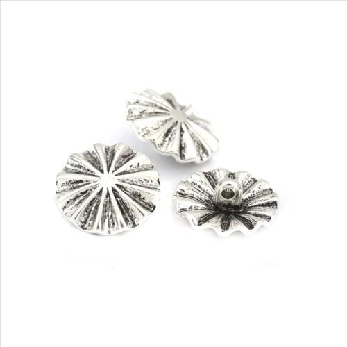 DoreenBeads Zinc Based Alloy Metal Sewing Shank Buttons Round for Garment Sewing Clothes DIY Accessories New 17mm Dia., 10 PCs