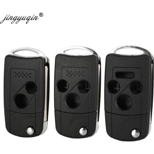 Jingyuqin Modified Remote Flip Folding Key Shell Case for Honda Accord Civic CRV Pilot Fit Replacement Fob Case 2/3/4 Button