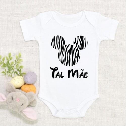 2021 Mickey Mouse Printed Summer Toddler Baby Boys Girls Rompers White Kids Outfits Children Girl Clothing Newborn T-shirts