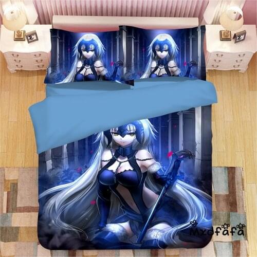 Mxdfafa Anime Fate Grand Order Duvet Cover Sets 3D Bedding Set Manga Comforter Bedding Set with 1 Duvet Cover and 2 Pillowcases