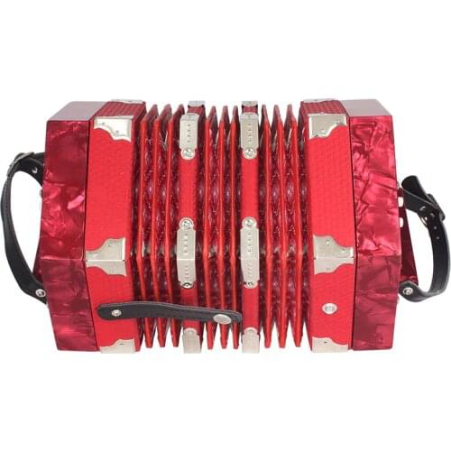 Concertina Accordion 20 Button 40 Reed Musical Instrument with Carrying Bag &T8