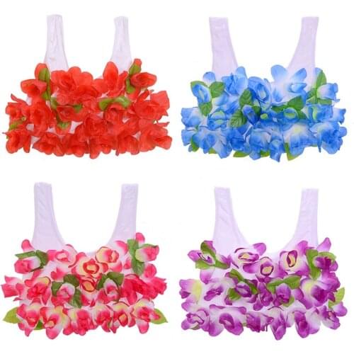 Colorful Hawaii Flower Bra Floral Child/Adult Camisoles Bra Hula Dance Beach Tropical Party Supplies Accessories Christmas