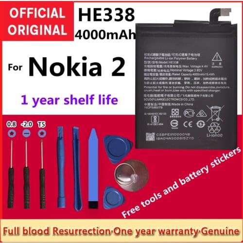 New High Quality HE338 4000mAh Battery for Nokia 2 Nokia2 Bateria + +Tracking + Tools