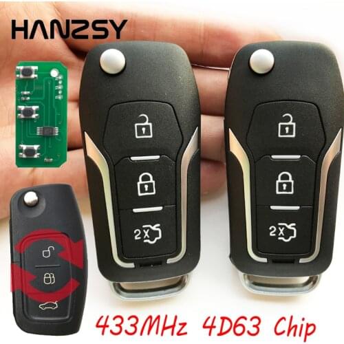 Complete Flip Folding Key for Ford Mondeo Focus Fiesta C Max S Max Galaxy Car Remote Key Case with 433MHz 4D63 Chip HU101 Blade