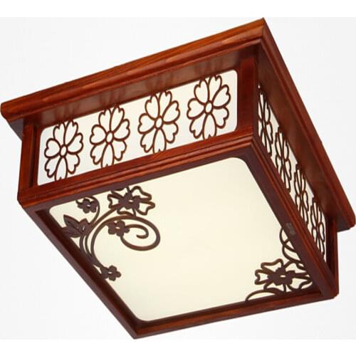 Oriental Chinese/Japanese Style Ceiling Lamp Led Mahogany Finish Wooden Light Ceiling Lamps Home Living Room Modern Decorations