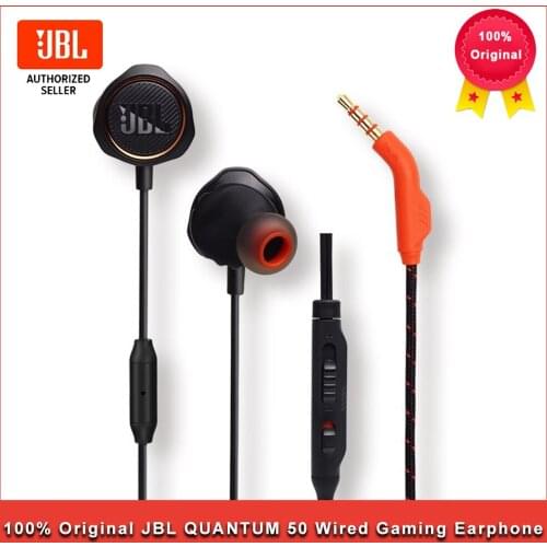JBL QUANTUM 50 Wired In-ear Gaming Earphone E-sports Headset with Mic for Mobile/PlayStation 4/Nintendo Switch/iPhone/ Mac//VR