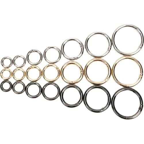 Spring gate ring zinc alloy 10 pcs spring rings buckle diy opening ring keychain bag accessories clasps buckle Connecting ring