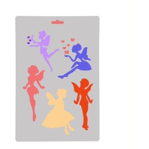 Angel Pattern Hollow Ruler Stencils For DIY Scrapbooking Plastic Template Photo Album Journal Wall Drawing Painting Pochoir Tool