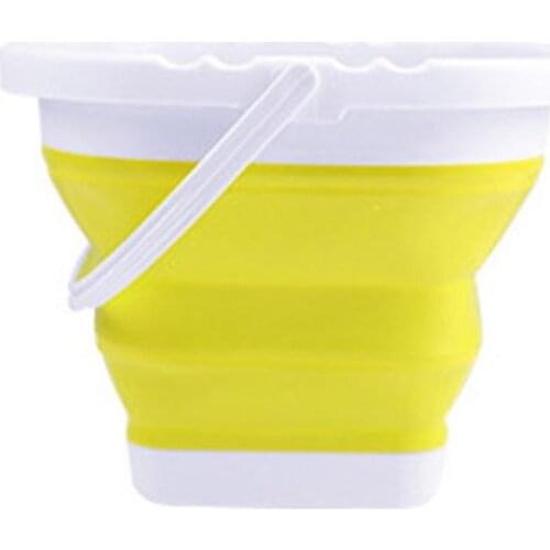 Folding Bucket Portable Silicone Outdoor Round Space Saving Travel Fishing Art Anti Splash Folding Bucket