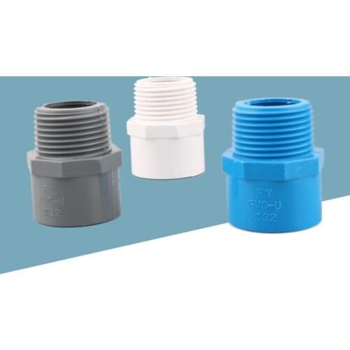 PVC Pipe Male Thread Connector 20/25/32/40/40/50mm PVC Water Pipe Irrigation Joints Aquarium Tube Fittings