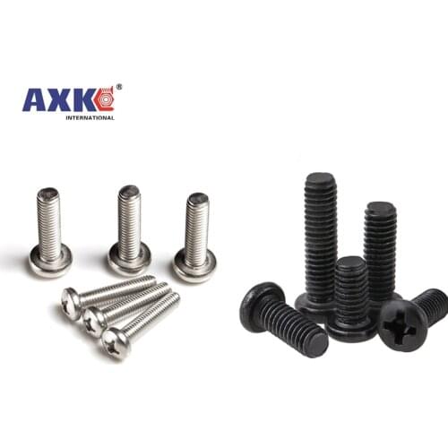 50X M1 M1.2 M1.4 M1.6 M2 M2.5 M3 M4 Mini Micro Small Light Black A2 304 Stainless steel Cross Phillips Pan Head Screw Round Bolt