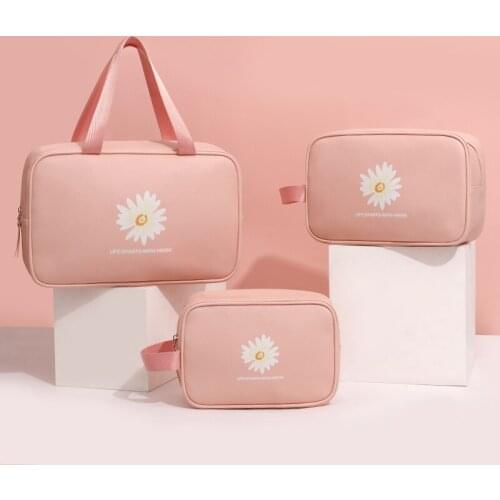 1PCS Waterproof Zipper Cosmetic Storage Bags For Women Travel Portable Wash Toiletry Bag High Capacity Makeup Organizer Case