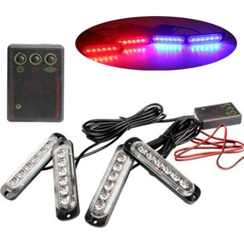 Fso Flash Light Auto 24LED Stroboscope Car Police Light Strobe Flash Light Dash Emergency Warning Lamp Strobe Light Bar