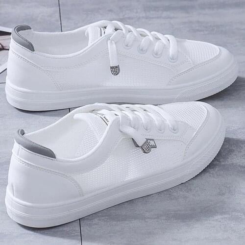 Women Casual Sneakers Breathable Light Mesh Shoes Flats Solid White Shoes Lace Up Womens Vulcanize Shoes Summer Cheap 2021new