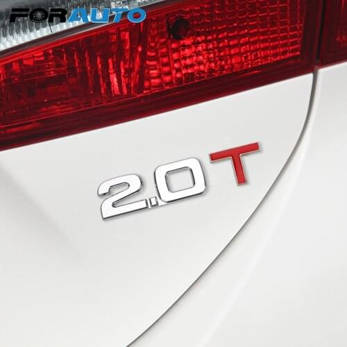 1.8 T 2.0 T Emblem Badge Cylinder working volume Logo Car sticker Windshield Reflective 3D Metal Universal Auto Decal