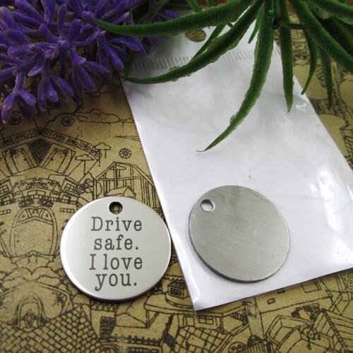 20pcs--"Drive Safe I Love You"stainless steel charms 5 styles for choosing DIY Charms for necklace bracelets
