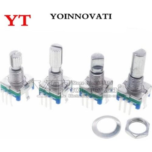 10PCS Half / Plum Axis Rotary Encoder, Handle Length 15mm /20mm Code Switch/EC11/ Digital Potentiometer With Switch 5Pin