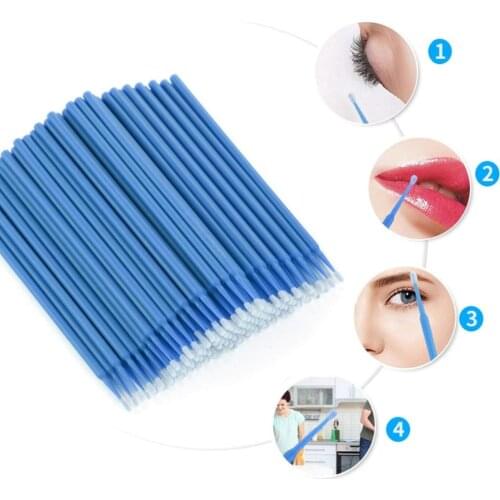 200 Pcs/Pack Micro Brush Disposable Microbrush Applicators Eyelash Extensions Remove False Eyelashes Cotton Swab